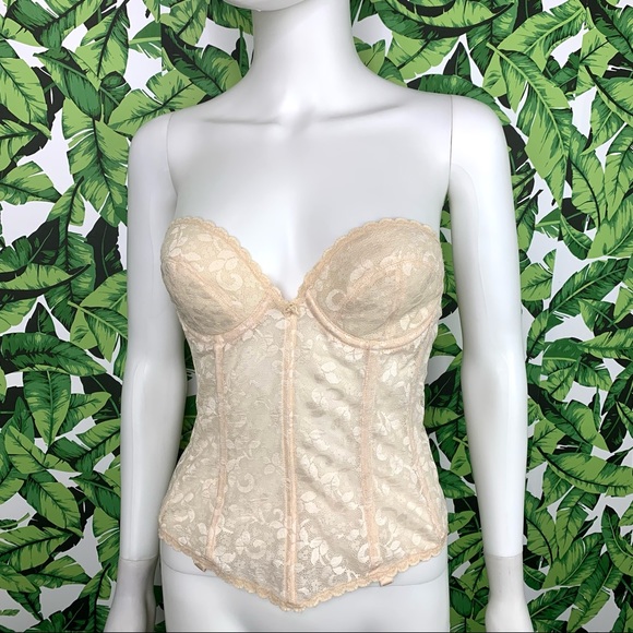 Vintage Carnival Bustier Corset 36B Underwire Long Line Backless Bra USA Made - Picture 1 of 8